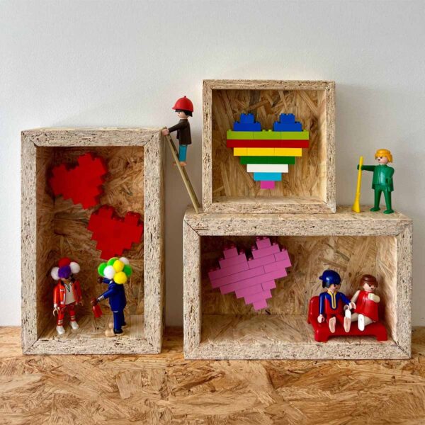 Kunst door Bram in houten lijstjes